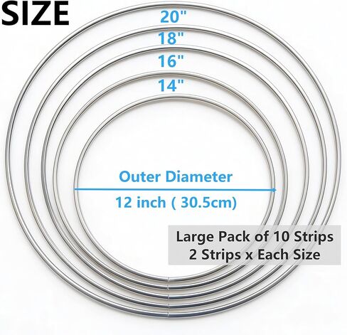U Zinc Came, Pre-Bent Circular Zinc Framing for Stained Glass, 10 Strips Face 9/32", Width 1/4" U Channel Zinc Came with 5 Different Diameters (12", 14", 16", 18", 20") in Kuwait