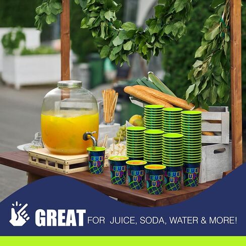 Amscan Pack of 12 Reusable 16 oz Plastic Cups – Durable Party Cups for Kids, Stackable and BPA-Free – Fun Level Up Gaming Theme Design for Birthdays, Parties, Summer & More in Saudi Arabia