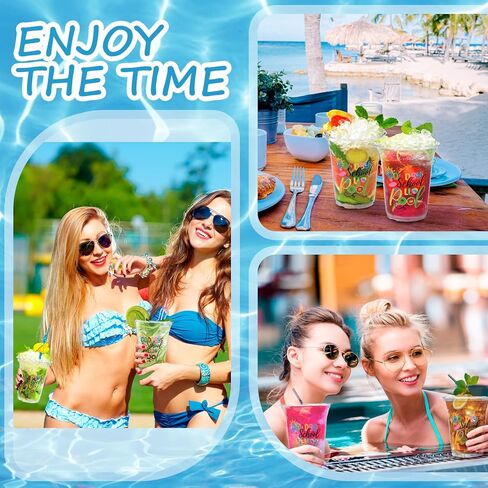 Qinyoung 50 Pcs Goodbye School Hello Pool Disposable Cups Graduation Clear Plastic Drinking Cups Summer Pool Party Decorations Party Supplies Favors for Summer End of School Year in Kuwait