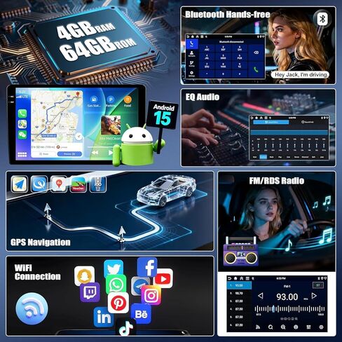 UNITOPSCI 2G+64G Android 13 ستيريو سيارة لشركة Hyundai Elantra 2014-2016 راديو لاسلكي Apple CarPlay Android Auto 9 بوصة بلوتوث شاشة لمس GPS وحدة رئيسية HiFi WiFi FM راديو USB SWC + AHD كاميرا احتياطية in Saudi Arabia