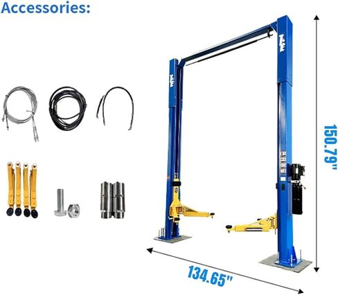 TCE 2 Post Lift 10000lbs 220V Two Post Torin Lift Extend-Height 150.79 inch in Kuwait