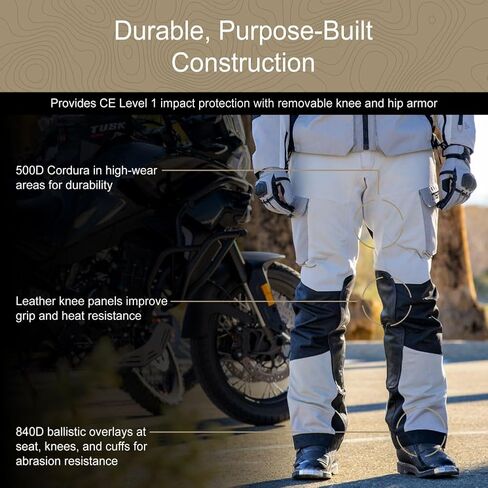 MSR Cryomesh ADV Pant - Breathable Mesh Riding Pants with Removable CE Level 1 Armor, Abrasion-Resistant Fabric in Kuwait