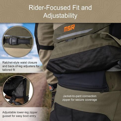 MSR Cryomesh ADV Pant - Breathable Mesh Riding Pants with Removable CE Level 1 Armor, Abrasion-Resistant Fabric in Kuwait
