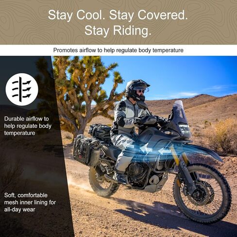 MSR Cryomesh ADV Pant - Breathable Mesh Riding Pants with Removable CE Level 1 Armor, Abrasion-Resistant Fabric in Kuwait