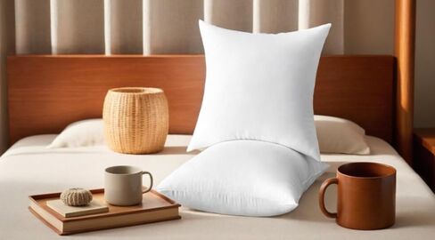 Two Sets of 20 inch White Pillow cores, Filled with Selected high Elasticity Polyester fibers, Providing a Soft Touch and Long-Lasting Support. in Kuwait