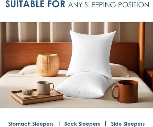 Two Sets of 20 inch White Pillow cores, Filled with Selected high Elasticity Polyester fibers, Providing a Soft Touch and Long-Lasting Support. in Kuwait