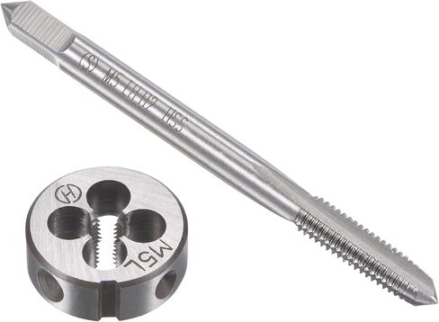 uxcell M5 x 0.8mm Metric Left Hand Tap and Die Set, Machine Thread Screw Tap with Round Threading Die, Tap & Die Kit for Nut Screw Bolt Thread Repair in Saudi Arabia