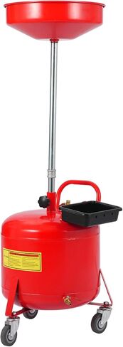 8 Gallon Waste Oil Drain Tank, Portable Oil Drainer with 28 to 62 Inches Adjustable Funnel Height & 360 Degree Wheels,Fluid Fuel Transfer Drainage for Auto Repair Shops, Garages in Kuwait