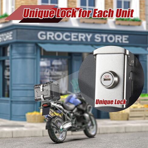 Motorcycle Top Case 45L, Aluminum Motorcycle Trunk, Waterproof Lockable Tail Box, Large Capacity Storage for Touring Travel, Anti-Theft Design, Easy Install, Universal Fit, Black in Kuwait