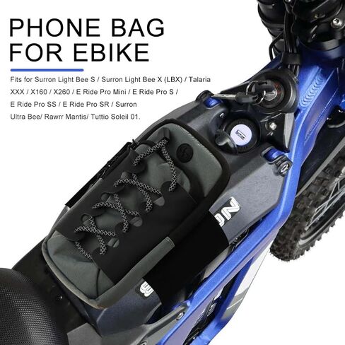 حقيبة تخزين غطاء البطارية من Dirtbike، حقيبة تخزين إطار البطارية الأمامية للدراجة النارية لـ Surron Light Bee/Talaria/X160/X260/E Ride Pro/Surron Ultra Bee/Rawrr Mantis/Tuttio Soleil 01 (رمادي) in Kuwait