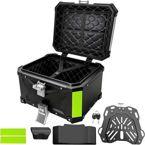 Motorcycle Top Case 45L Aluminum Alloy Motorbike Tail Box with Waterproof Lid & Anti-Shock Detachable Suitable for Stowing Helmets and Luggage in Kuwait