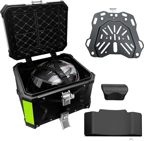Motorcycle Top Case 45L Aluminum Alloy Motorbike Tail Box with Waterproof Lid & Anti-Shock Detachable Suitable for Stowing Helmets and Luggage in Kuwait