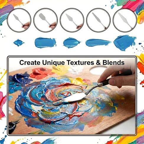 29 Piece Palette Knife Set, Numbered Paint Spatula Stainless Steel with Wooden Handle for Acrylic and Oil Painting Textured Art Supplies Canvas in Kuwait