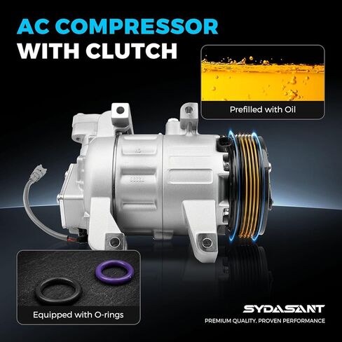 AC Compressor Compatible with (ONLY Fit SL/SV Model) Nissan Altima 2.5L 2007 2013-2018, Rogue 2.5L 2014-2020 Air Conditioner, A/C Air Conditioning VCS-14EC Style (Not DKS17D), CO 29073C, 98664 in Kuwait