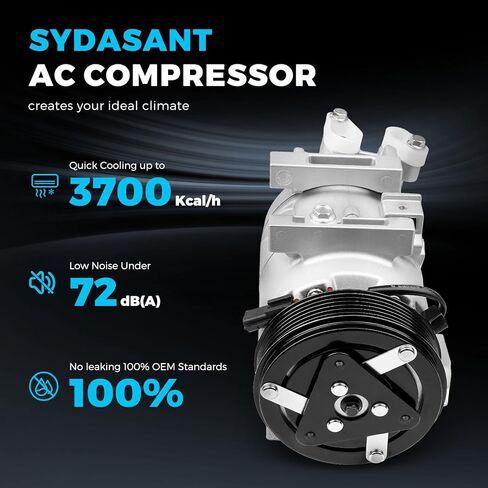 AC Compressor Compatible with (ONLY Fit SL/SV Model) Nissan Altima 2.5L 2007 2013-2018, Rogue 2.5L 2014-2020 Air Conditioner, A/C Air Conditioning VCS-14EC Style (Not DKS17D), CO 29073C, 98664 in Kuwait
