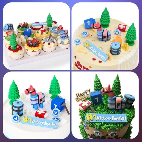 Video Game Cake Toppers - 11 Piece Set for Themed Birthdays - Enhanced Party Decorations in Kuwait
