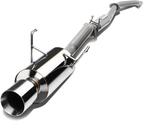 Stainless Steel Exhaust System 4 Inch Round Tip 2.25 Inch Inlet FOR Honda Civic for 1992 1993 1994 1995 1996 1997 1998 1999 2000 SDD-CBEHC922NRT in Kuwait