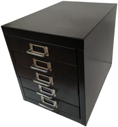 Office Storage Cabinet - File Cabinet Mini 5 Tier Metal File Organizer Document Organizer, for Home, Office, Desk (Black) in Kuwait