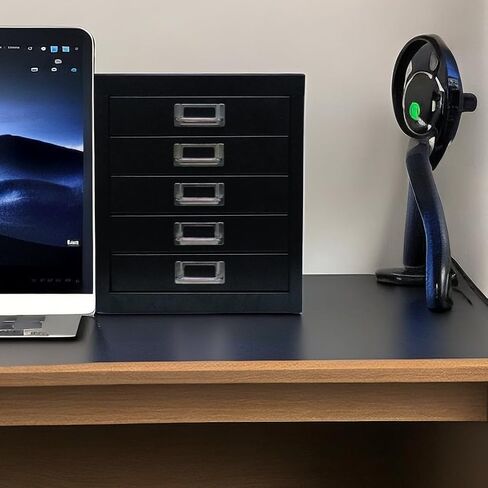 Office Storage Cabinet - File Cabinet Mini 5 Tier Metal File Organizer Document Organizer, for Home, Office, Desk (Black) in Kuwait