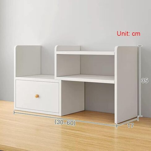 Storage Shelving Unit Wooden Desktop Bookshelf with 1 Drawer Adjustable Organizer Bookcases Rack Shelf for Office Kitchen in Kuwait