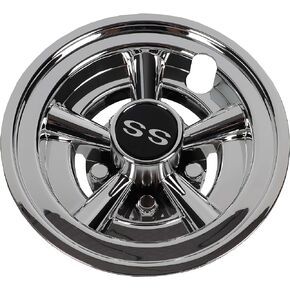 Golf Cart 8" SS Wheel Covers Hub Caps, Set of (4) Fits on Yamaha Club CAR EZ-GO Golf Cart