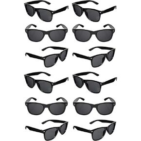 Black Sunglasses Bulk Party Favors 12 Pack Retro Black Sunglasses Exactly What You Are Looking For-Weddings-Men In Black Costume-Graduations Mardi Gras Bachelor Party Adult Kids