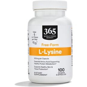 365 By Whole Foods Market, L Lysine 500 Mg Vegetable Capsules, 100 Count