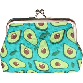 Adam Victor Coin Purse- Lovely Avocado Clasp Pouch Key Bags Money Bag/ Wallet, Avocado Design- Perfect Gifts for Girls Purses Wallets Party Favors(4.8 x 3.6 Inches)