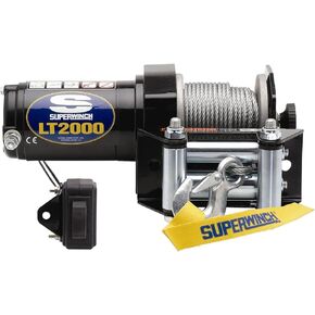 Superwinch 1120210 LT2000 12V DC Electric Winch 2,000lb/907kg Single Line Pull with Roller Fairlead, 5/16in. x 50ft. Steel Wire Rope, Corded Handheld Remote, Handlebar Rocker Switch
