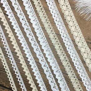 Cotton Ribbon Vintage Lace Trims Bridal Wedding Scalloped Edge Crochet Lace DIY Sewing Craft Supply 18 Yards Assorted (2 Yard Each)