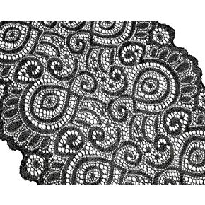 ONLYKXY 5 Yards Elastic Stretchy Lace Ribbon Vintage Solid Lace Trim Fabric for Bridal Wedding Decorations Sewing DIY Making Crafts Floral Pattern Sewing Lace (Black)