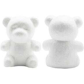 Hoypeyfiy 2 Pieces 18cm Foam Bear Animal Model Wedding Party Decoration Flower Arranging Bear Mould Decor Ornament DIY Modelling