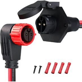 Trolling Motor Plug and Receptacle,12V/24V/26V/48V Trolling Motor Plug for Minn Kota Marine Boat,Male&Female Trolling Motor Connector Socket,Waterproof Quick Connect Trolling Motor Plug 8 Gauge 2-Wire