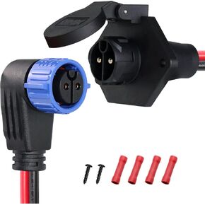 Trolling Motor Plug and Receptacle,12V/24V/26V/48V Trolling Motor Plug for Minn Kota Marine Boat,Male&Female Trolling Motor Connector Socket,Waterproof Quick Connect Trolling Motor Plug 8 Gauge 2-Wire