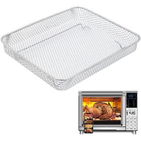Air Fryer Basket for Nuwave Bravo XL, Food-Grade Stainless Steel Air Fryer Toaster Oven Dehydration Rack Accessories for French Fry and Frozen Food 11.61"x9.65"x1.57"