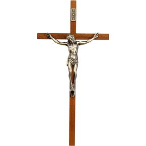 ACHIBANG Crucifix Wall Cross Catholic Wooden Crucifix for Wall,10 Inch Wall Crosses with Jesus Christ and INRI for Home