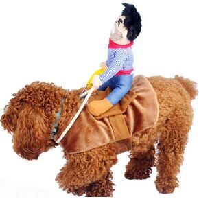 ISMARTEN Cowboy Rider Dog Costume for Dogs Outfit Knight Style with Hat Pet Costume for Halloween Day (Medium)