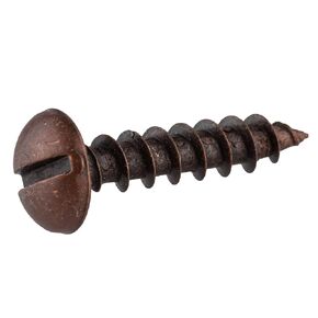 #6 x 5/8" Antique Copper Round Head Slot Drive Wood Screws | Pack of 25 | Self Tapping Screws for Wood Antique or Modern Furniture | SC-AC658R (25)
