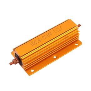 uxcell a16092100ux1156 Gold Tone Axial Lead Aluminum Housed RX24 Fixed Resistor 200W 1 Ohm, 2.009998" Width, 3.94" Length