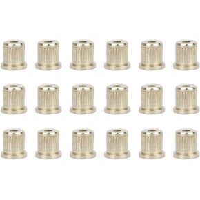 18 Pcs Brass Guitar Through Body Strings Ferrules for Electric Guitar