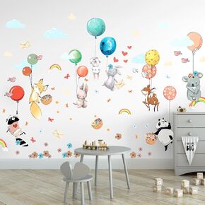 ABC Educational Wall Stickers for Kids - Animal Alphabet Wall Decals by Lipastick - Letters Wall Decals for Bedroom Girls Boys Baby Room Decoration Nursery Removable Wall Decals Peel and Stick