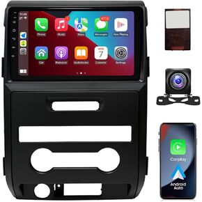Naifay Android Car Radio Stereo for Ford F150 F-150 2009 2010 2011 2012 with Wireless Carplay Android Auto, 2+32G 9 inch Touch Screen Car Stereo Bluetooth in Dash GPS Navigation WiFi FM Backup Camera
