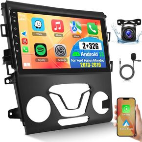 2GB+64GB for Ford Fusion Mondeo 2013-2019 Radio - Android 13 Ford Stereo - Wireless Carplay and Android Auto - 9 inch Touchscreen Headunit - GPS/WiFi/Mirror Link/EQ/SWC + AHD Backup Camera in Kuwait