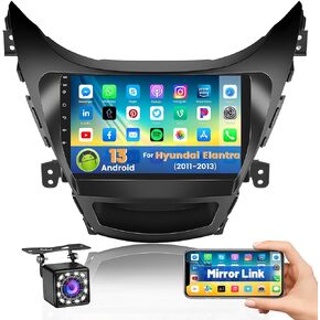 (1+32G) for 2011-2013 Hyundai Elantra Android 13 Radio, Roinvou 9 Inch Touch Screen Radio Dash Kit with Backup Camera, in-Dash GPS Navigation Support Mirror Link Bluetooth WiFi FM