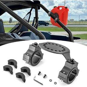 Wsays 1-2" Round Tube UTV ATV Gas Can Holder Mount Compatible with Polaris RZR Maverick Talon KRX1000 Pioneer