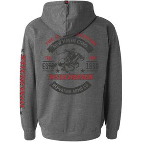 Winchester Official Vintage Rider Printed Fleece Pullover Hooded Sweatshirt for Men, Women, Unisex