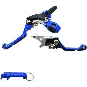 TC-Motor Billet Blue Racing Foldable Clutch Brake Levers Handle for Chinese Pit Dirt Bike 50cc 70cc 90cc 110cc 125cc 140cc 150cc 160cc 190cc SSR XR CRF Taotao Lifan Thumpstar