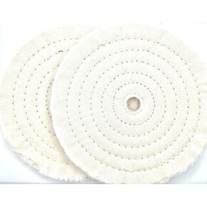 2 Pack 8" x 5/8" Arbor x 40 Ply Buffing Polishing Wheel - White Fine Muslin Cotton | Designed for Bench Motor Grinder or Buffer with 3/4" Arbor | Pack of 2 in Kuwait