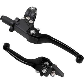 vatkan Motorcycle Brake Clutch Lever 7/8" 22mm Folding Levers Aluminum Alloy Universal for KLX SSR TTR CRF50 110 125 150 200 250cc Dirt Pit Bike ATV Mini Bike (Black)
