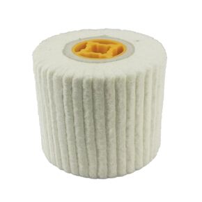 Luo ke 120 x 100mm Wool Felt Drawing Wheel,19mm Cross Lock Arbor Wool Burnishing Wheel for Portable Wire Drawing Machine